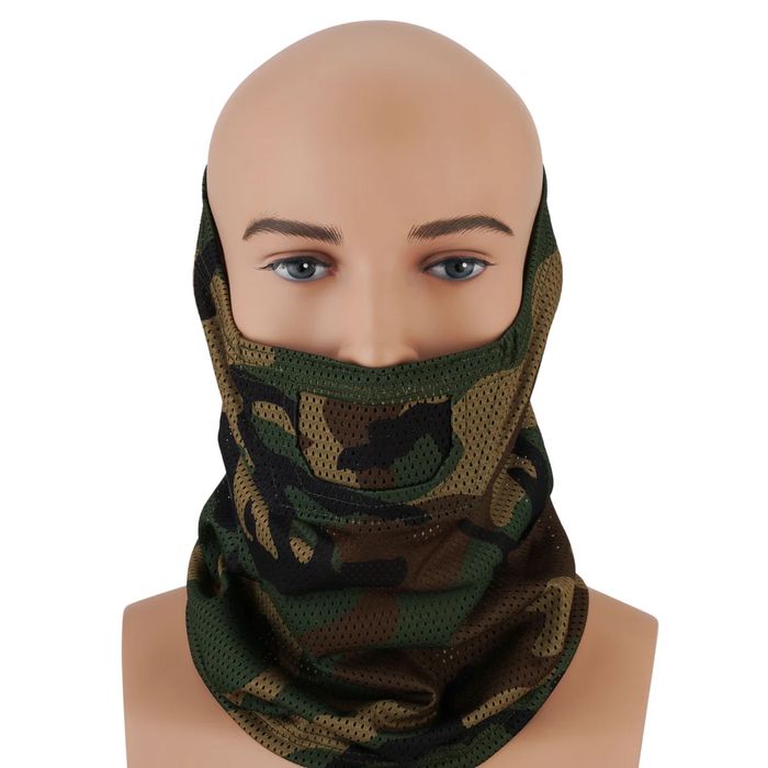 Masca Airsoft Protectie CygnusArmory FaceWarrior negru/woodland
