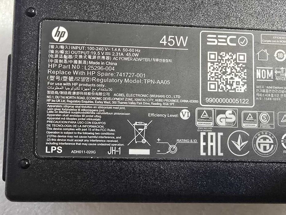 Incarcator laptop HP 19.5V 2.31A 45W mufa 4.5 X 3.0 mm model: TPN-AA05