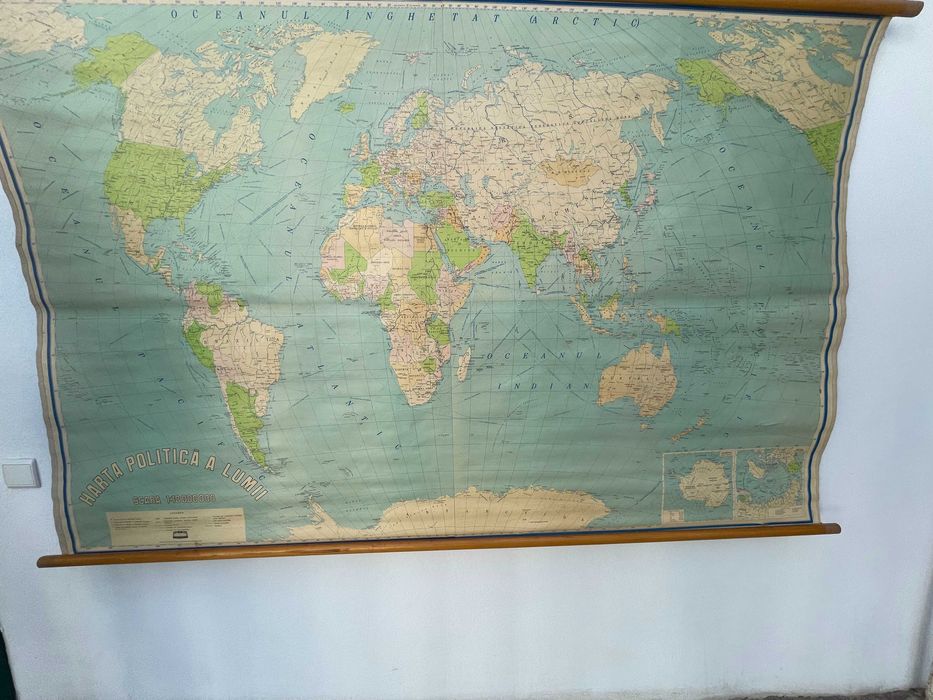 Harta Politica a Lumii 1:18.000.000 Directia Topografica Militara 1975