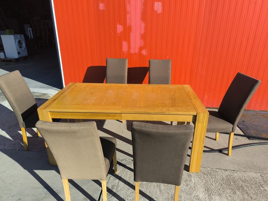 Масивна дъбова маса + 6 стола