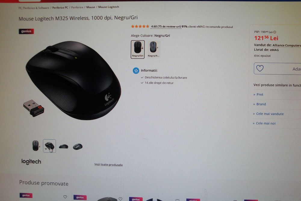 mouse wireless logitech m325 usb nano receiver unifing baterie