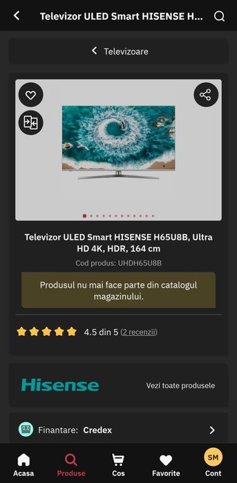 HisenseH65U8B 165cm ULED