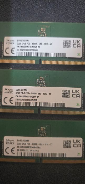 Ram sk hynix DDR5 32GB  PC5-4800B-UB0-1010-XT HMCG88MEBUA084N ba