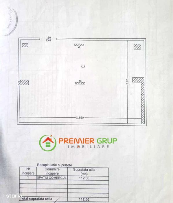 Spatiu comercial 112mp, Podu de Fier, vitrina, centrala, AC