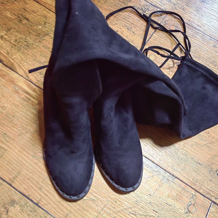 Сапоги замшевые чёрные