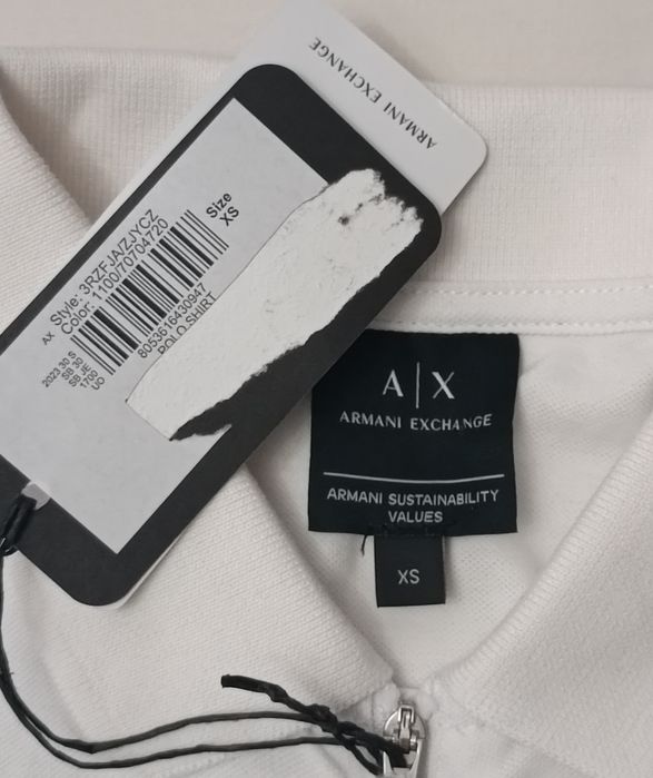 Armani Exchange Polo Shirt оригинална тениска XS памук поло фланелка