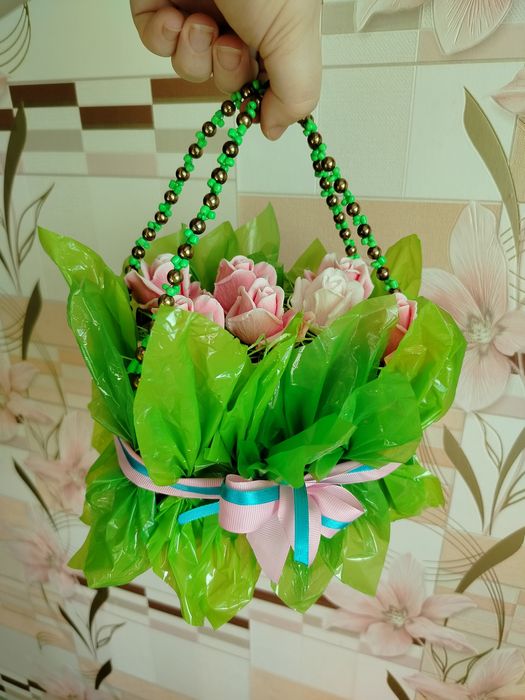 Букет из мыльных цветов