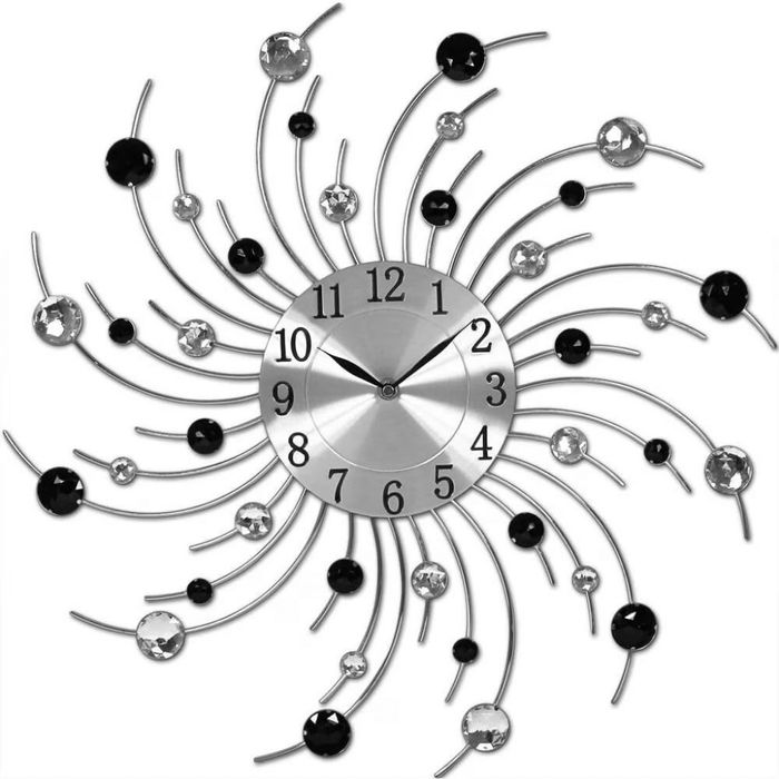 Модерен декоративен стенен часовник с кристали, 50 см.