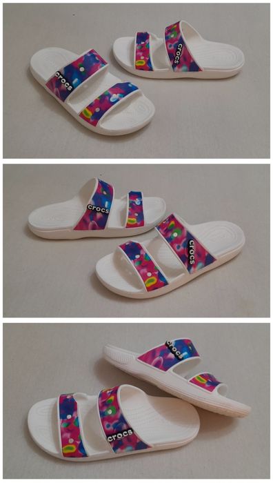 Crocs Slip On unisex, saboți  model tie-dye, cu imprimeu grafic, Nr 42 - 43 EU unisex