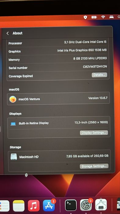 MacBook Pro Touchbar 2017 13’