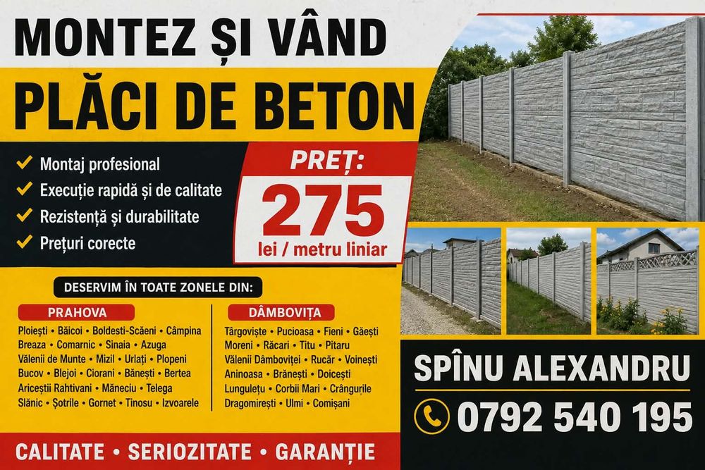 Gard din placi de beton