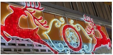 Decorațiuni luminoase de Crăciun 3D cu sanie, reni și modele personalizate – LED Neon