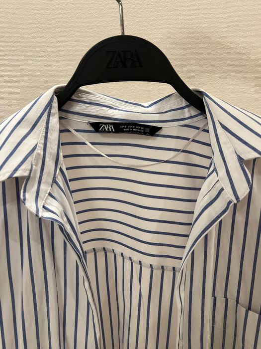 Рубашка Zara белая в полоску