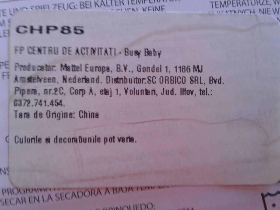 Saltea centru de activitati 3in1 muzical - Fisher Price, nou, amb.afec