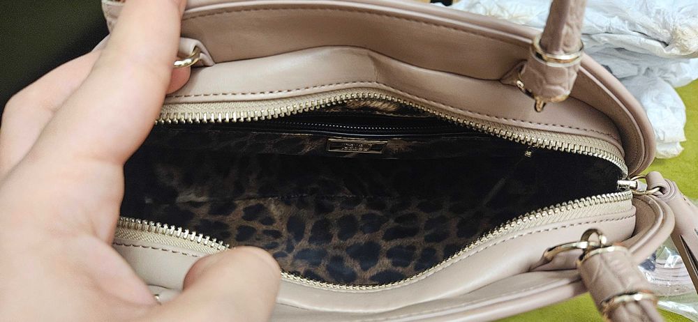 Geanta de mana cu manere, Cavalli Class, culoare pudra, nou, nepurtat