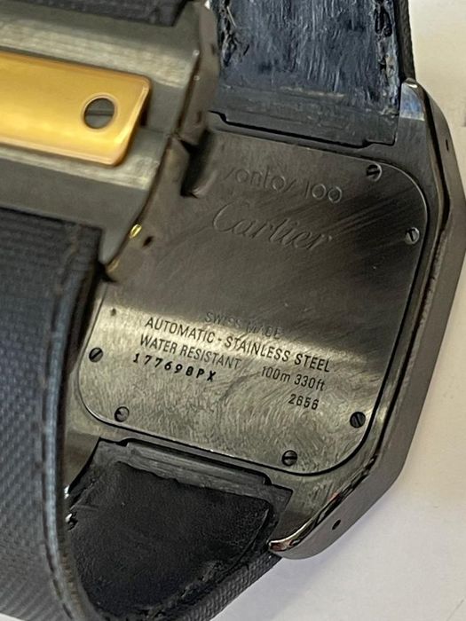 Ceas Cartier Santos 100 XL Gold/Steel Black PVD 2656 -A-