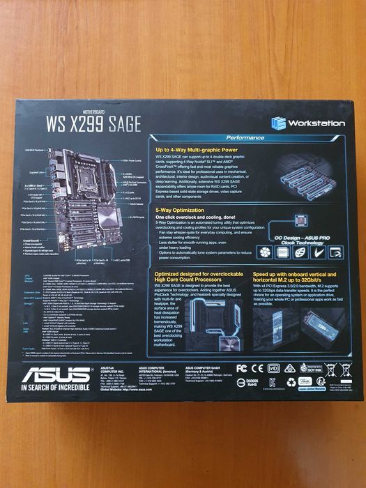 ASUS WS X299 SAGE – Workstation 7x PCIe x16 / LGA2066 / NOUĂ SIGILATĂ