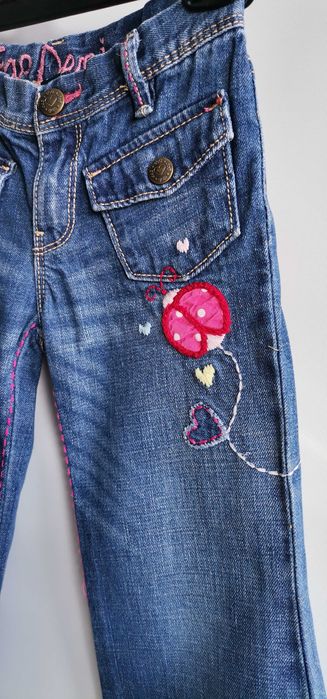 Blugi Kids Baby Gap Jeans evazați brodați măr 4ani Flare Jeans