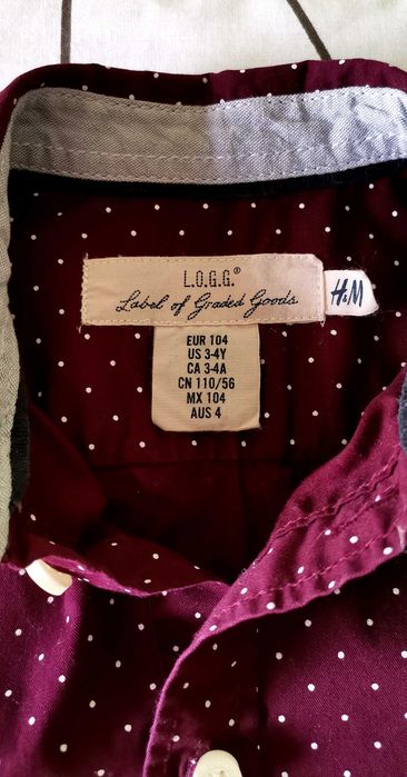 Cămașă băieți H&M mărimea 104 3–4ani maneca lunga ca NOUA