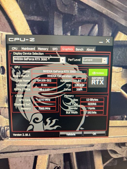 Видеокарта RTX 3060 на 12 гигабайт