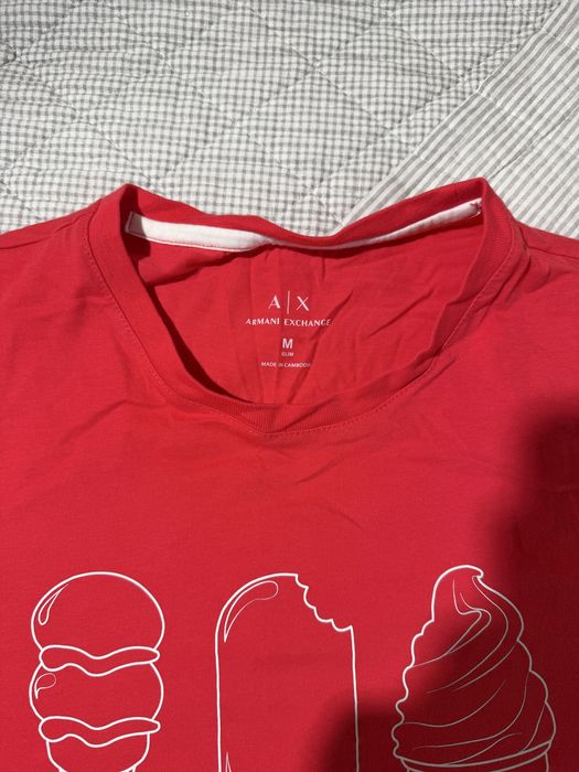 Armani Exchange A|X червена тениска Ice Cream graphic, M Slim