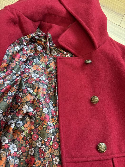 Palton rosu fete 10% lana