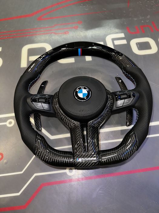 Volan BMW M CARBON / LED / Vibratii / Incalzire / DISTRONIC! SERIA F/E
