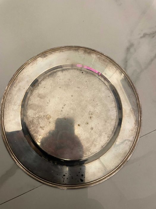 tava argintata decor exterior gradina rotunda dezpozitat decoratinui