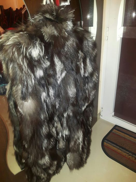 Vand vesta blana naturala vulpe argintie