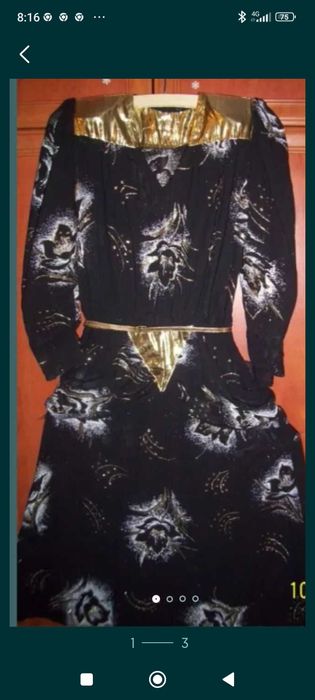 Rochie voal negru cu aplicații aurii mar L