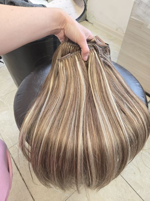 Естествена  коса на кичури 50 см. 150 гр.