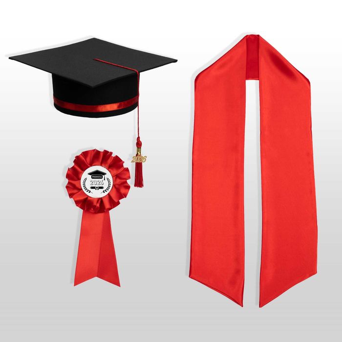 Toca, Esarfa si Cocarda, Set Nepersonalizat, Rosu, Liceu, Facultate