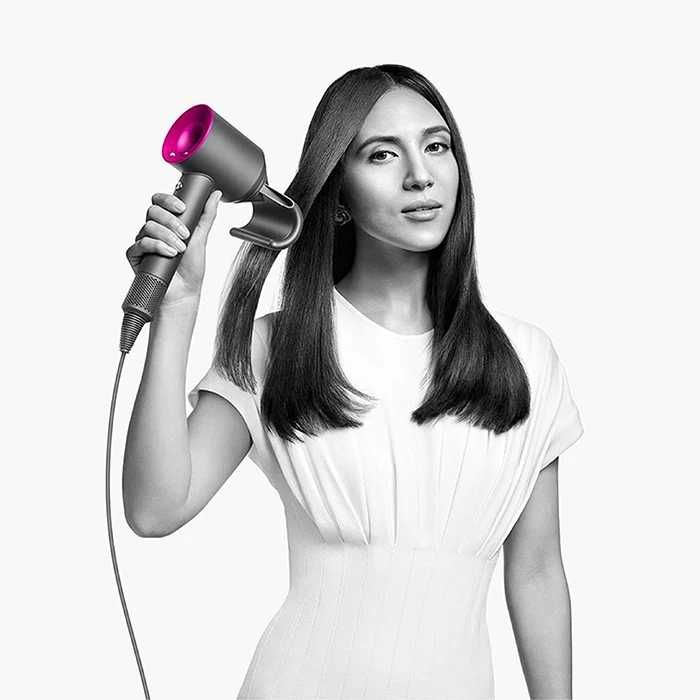 Uscător de păr Dyson Supersonic HD07, 1600 W, 3 viteze, 4 temperaturi, 5 accesorii magnetice, Iron/Fuchsia
