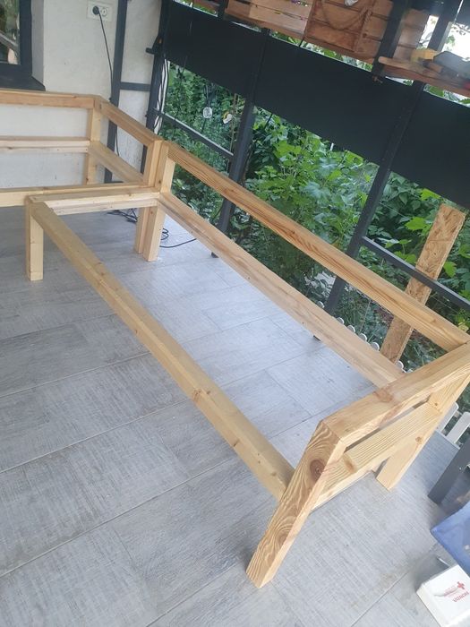 Două canapele terasă , lemn masiv tratate cu ulei de in 172 x 72* 65