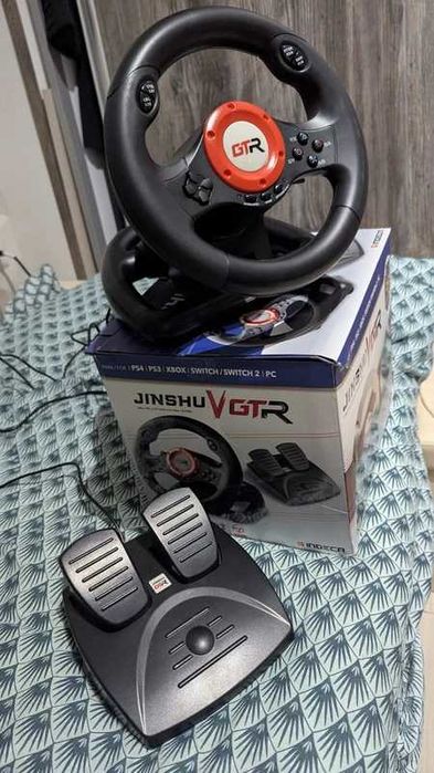 Volan Gaming Jinshu V GTR + Pedale | PS5 PS4 Xbox Switch PC | Ca nou
