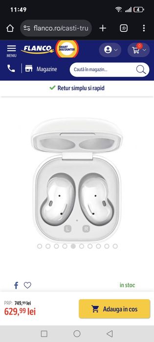Casti True Wireless Samsung Galaxy Buds Live, Bluetooth, ANC