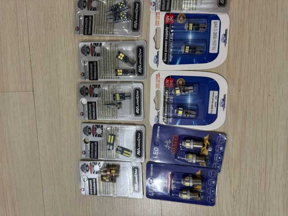 Set becuri LED-uri Auto Interior/Poziții / numar – T10 / T15 / T20/ C5W – Noi