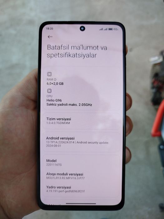 Redmi not 11 pro 6 64tali