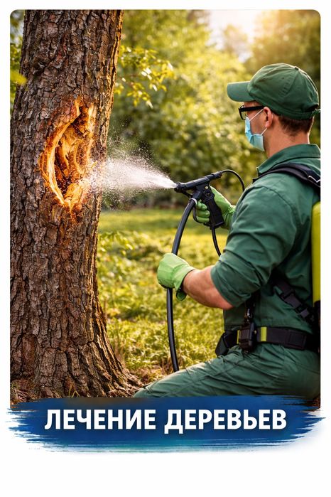 Посадка пересадка деревьев спил обрезка опрыскивание и лечение деревье