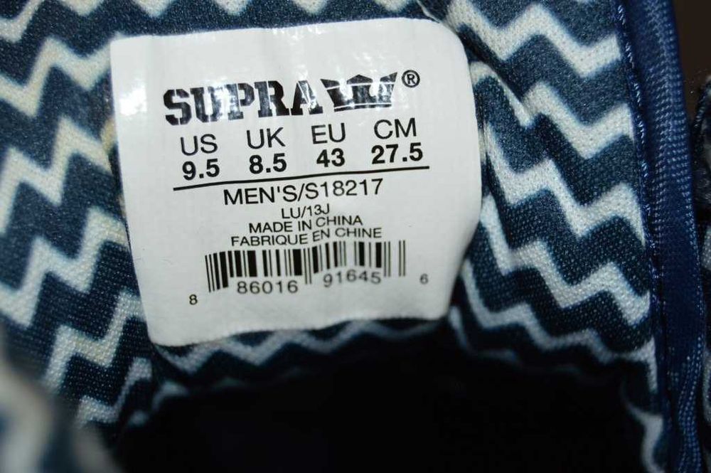 Ghete SUPRA Skytop Muska 001 marime 43 Skate shoes