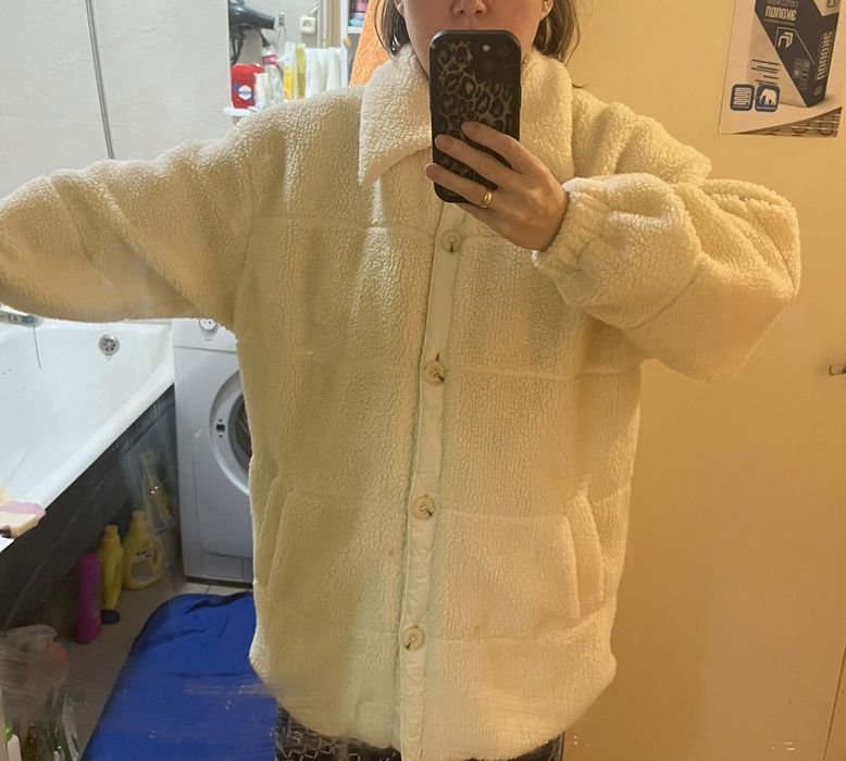 Белая шуба Тедди оверсайз