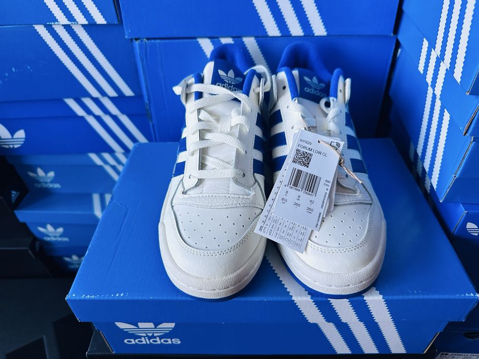 *Чисто Нови* Adidas Forum Low Cl *Core White & Royal Blue*