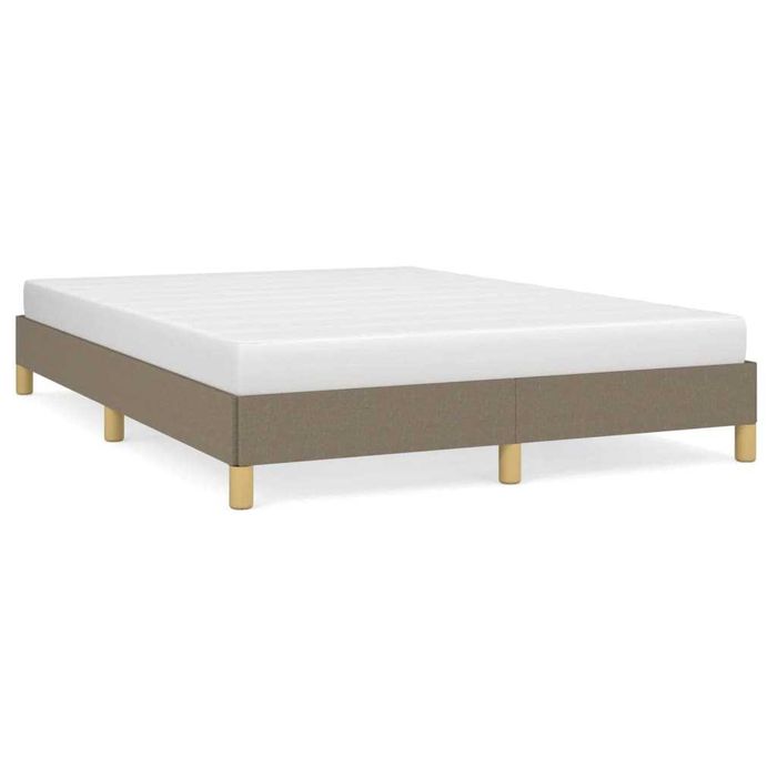 Cadru de pat fără saltea, material textil gri taupe, 140x190 cm VidaXL
