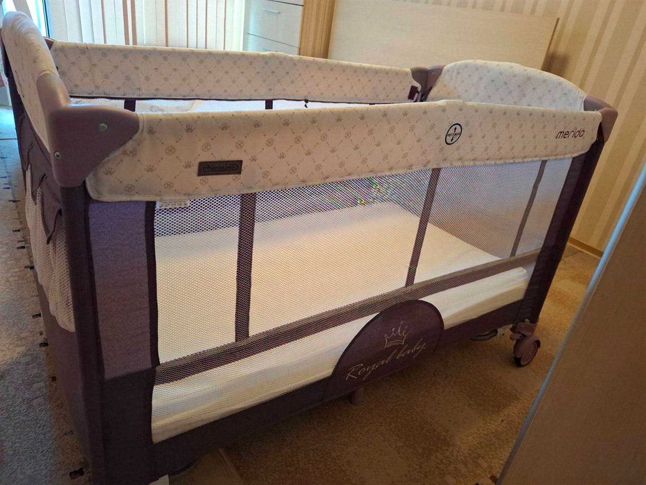 Бебешка кошара с падаща страна Chipolino Мерида + ортопедичен матрак