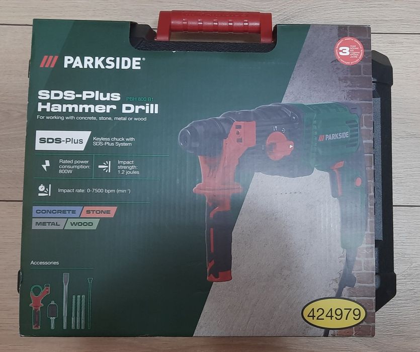 Ciocan rotopercutor Parkside 800w,7500bpm(min) 1,2joule,Ø13-24max,Nou!