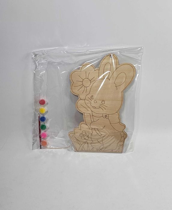 2бр. за 9.50лв. Големи Дървени картини - зайчета оцветяване