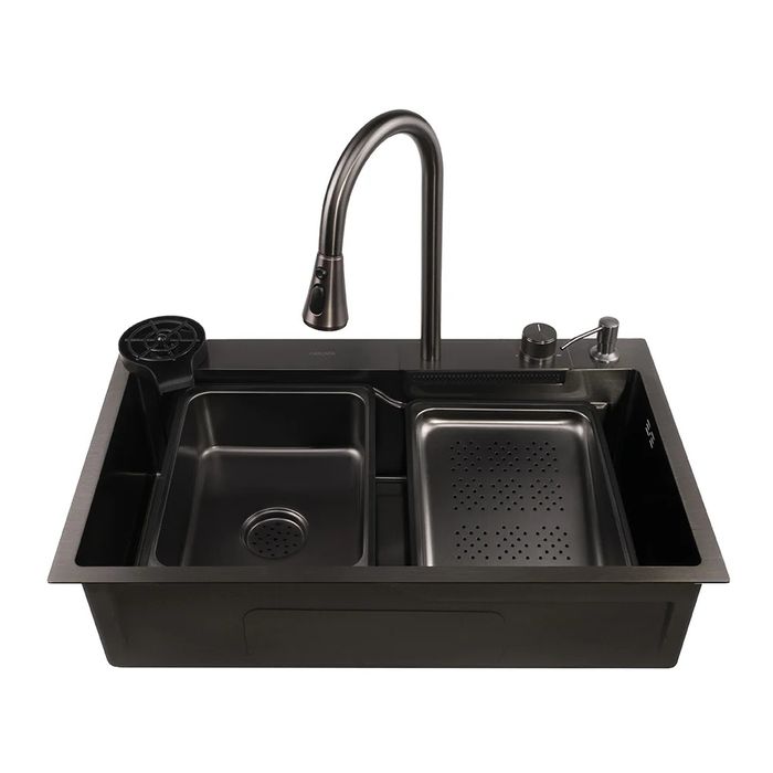 Мултифункционална кухненска мивка със сатенено покритие CASCADA