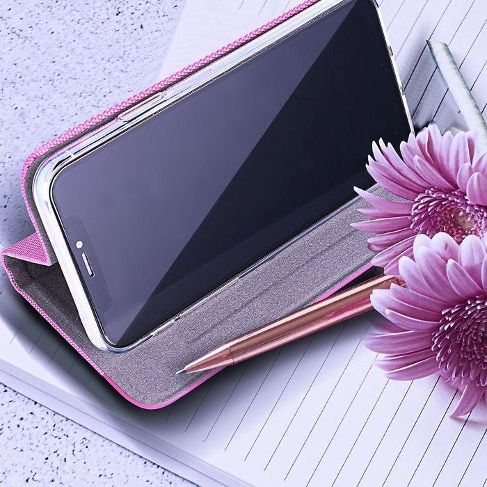 Елегантен тефтер sensitive за iphone 16 pro max light pink