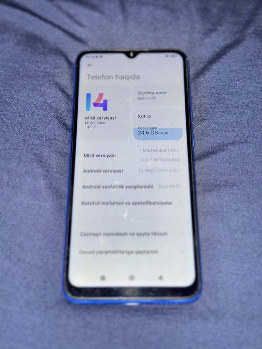 Редми 10С голубой цвет
