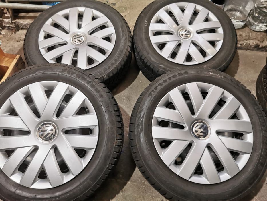 Set jante tabla Vw polo 5x100. R 15 cu cauciucuri de iarna